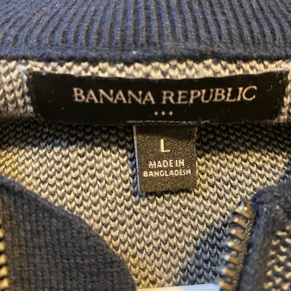 Banana Republic Blue Zip Up Cotton Knit Cardigan Sweater - Picture 3 of 5